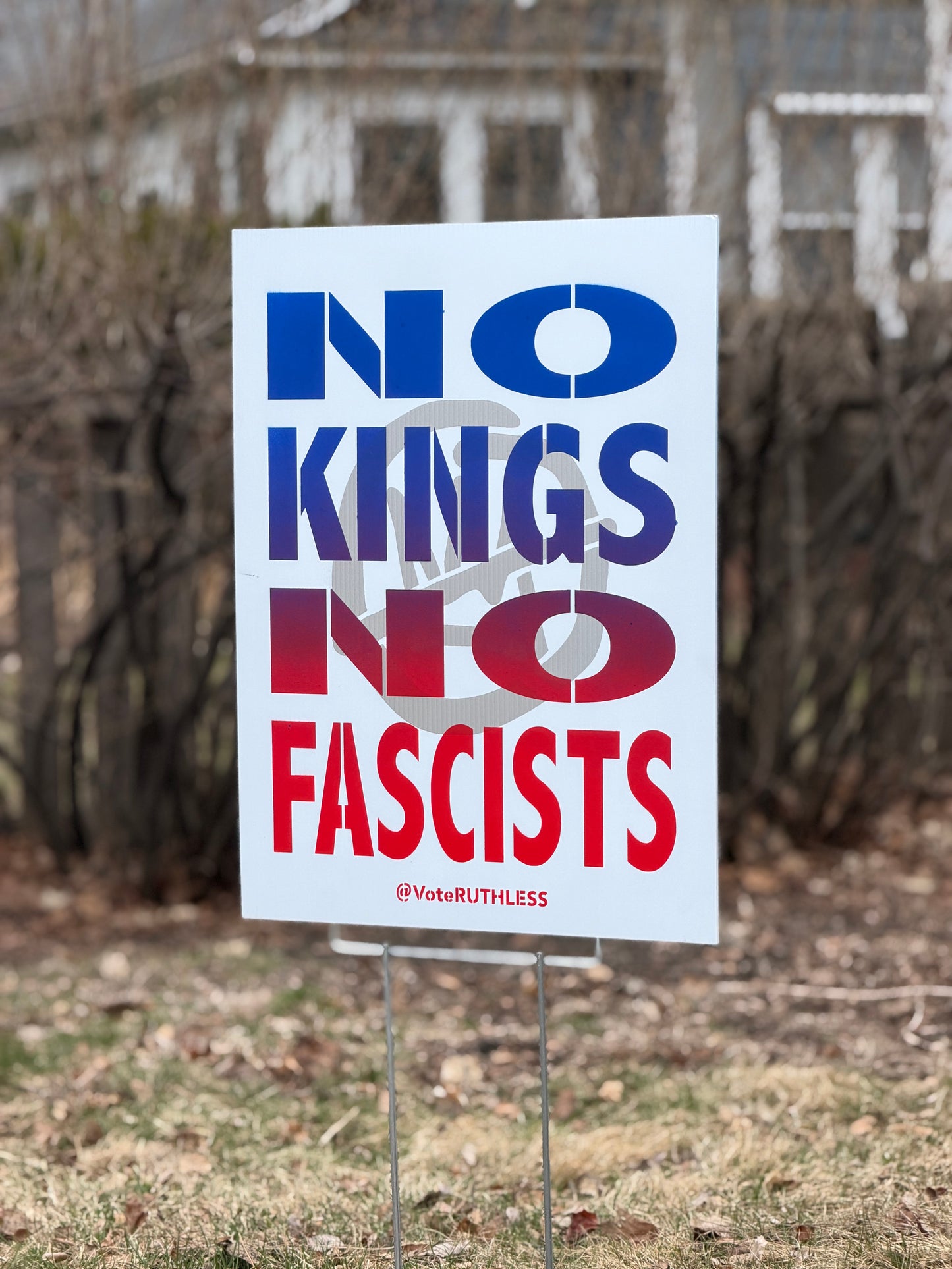 No Kings No Fascists -- Yard Sign (2 sided)